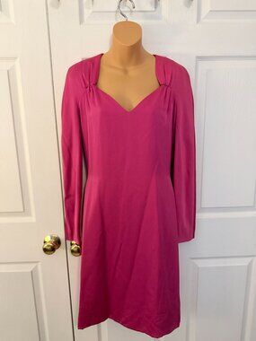 Vintage Ruth Chagnon Womens Pink Knee Length Dress Sweetheart Neckline L